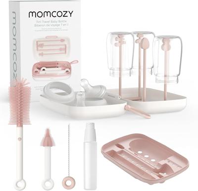 Amazon.com: Momcozy 7-in-1 Baby Bottle Cleaner Kit with Silicone, Nipple & Straw Brushes, Soap Dispenser and Drying Rack - Portable Cleaning Tool for