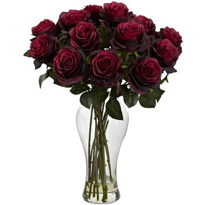 Blooming Roses w/Vase 1328 Nearly Natural
