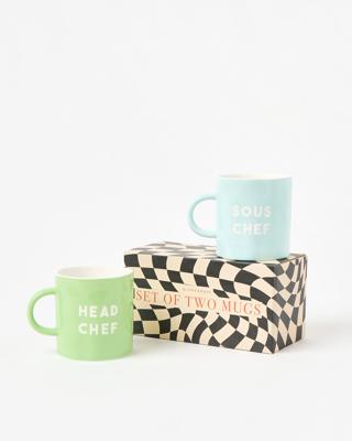 Head Chef & Sous Chef Mugs Set of Two | Oliver Bonas