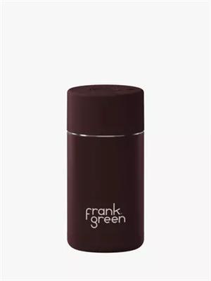 frank green Push Button Lid Ceramic Travel Mug, 355ml, Chocolate
