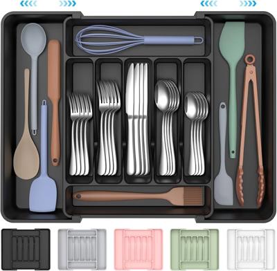 Amazon.com - ukeetap Extra Large Expandable Silverware Organizer, BPA-Free Food-Safe Cutlery Flatware Organizer, Kitchen Utensil Drawer Organizer, Adj