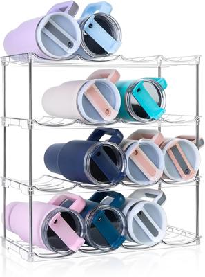 Amazon.com: Larger Water Bottle Organizer for Stanley 40 oz Tumbler, Stackable Water Bottle Holder Rack for Cabinet, Kitchen Storage Organizer for for