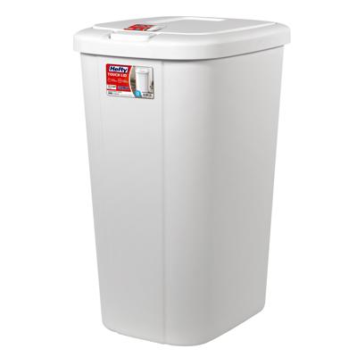 Hefty 13.3 Gallon Touch Top Garbage Bin, Durable Plastic Kitchen Trash Can, White - Walmart.com