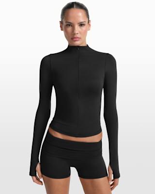 NikeSKIMS Matte Womens 1/2-Zip Mock-Neck Long-Sleeve Top. Nike.com