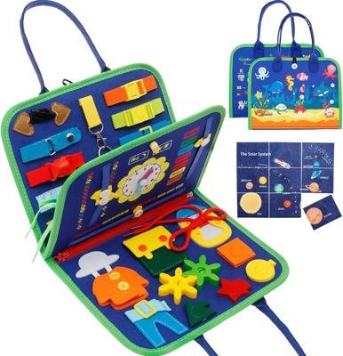 KTCINA Busy Board Montessori Toys for Toddler 1 2 3 Year Old, Educational Learning Activity Sensory Book Felt Quiet Book Montessori Sensory Toys Baby