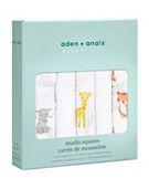 aden + anais essentials Muslin Washcloths 3 Pack - Safari Babies - Boots