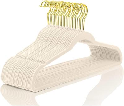 Amazon.com: MIZGI Premium Velvet Hangers Pack 50 Pcs Heavyduty - Non Slip Slimline - Velvet Suit Hangers White - Gold Hooks,Space Saving Clothes Hange