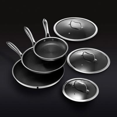 6pc HexClad Stainless Steel Cookware Set with Lids | Nonstick Pans | HexClad Canada