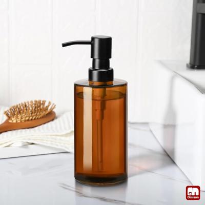 Amazon.com: GMISUN Amber Glass Soap Dispenser, Hand Soap Dispenser for Bathroom, Dish Soap Dispensers for Kitchen, 12 fl oz/350ml Glass Bottle with St