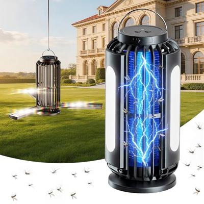 TYPEC Solar Bug Zapper, 3 Solar Charging Panels, 4200V Mosquito Zapper, Auto On/Off LED Light, IP67 Waterproof, USB-C & Solar Powered, Indoor Outdoor