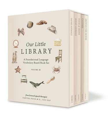 Our Little Library Vol. 2: First 100 Words Board Book Box Set, including Ocean Animals, Safari Animals, Food and Drink, Clothes, and Around the House