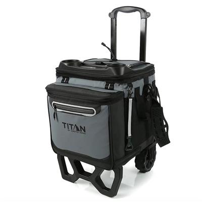 Titan 60 Can Rolling Cooler with All Terrain Cart 22.5 Litre 3 Day Ice Cool Bag