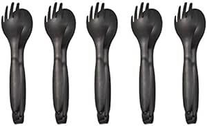 MBBITL 5 x Flatware Serving Tongs 8 inch Stainless Steel Appetizer Buffet Tongs Fork Spoon Design - Black : Amazon.co.uk: Home & Kitchen