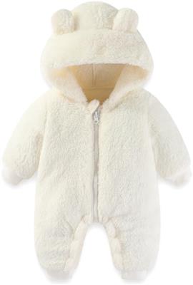 Amazon.com: UVIPC Baby Newborn Bear Outfit Fleece Snowsuit Winter Clothes Hooded Jumpsuit Romper for Baby boy girl (White 0-3Months) : Clothing, Shoes