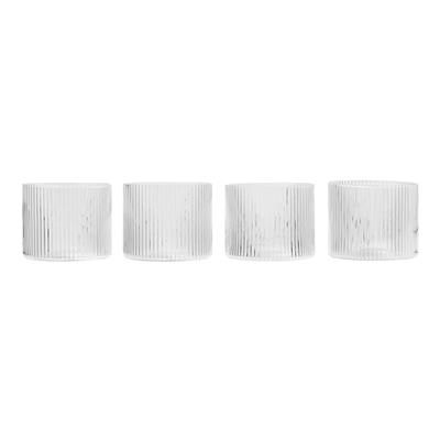 Ferm Living Ripple low glasses, 4 pcs, clear | Finnish Design Shop UK