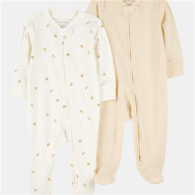 Baby 2-Pack Striped Duck Print 2-Way Zip Cotton Sleeper Pyjamas | Carter’s Oshkosh Canada