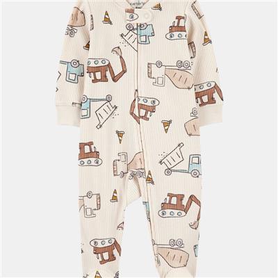 Baby Boy Construction 2-Way Zip Ribbed Sleeper pyjamas | Carter’s Oshkosh Canada