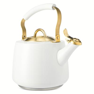 Free Shipping! Thyme & Table Stainless Steel Stovetop Kettle 1.8L White Gold Whistling Tea Pot - Walmart.com