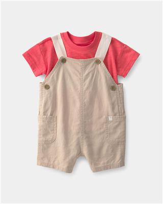Baby Boy 2-Piece Solid Overall Set - Red/Orange | Carter’s Oshkosh Canada