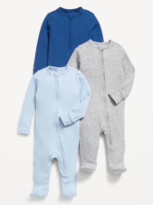 2-Way-Zip Sleep & Play Footed One-Piece 3-Pack for Baby | Old Navy