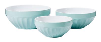 Vida by PADERNO White/Blue Ceramic Mixing Bowl Set, 3-pc