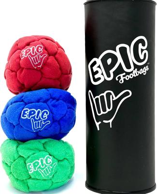 Amazon.com: Epic Footbags Classic 3 Foot Bag Gift Set, Handmade - Black & Gold : Toys & Games