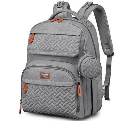 BabbleRoo - Travel Backpack with Changing Pad, Light Gray