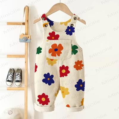 Baby Toddler Colorful Flower Corduroy Overalls  – MiniOlie