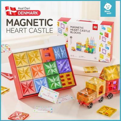 Momwell Magnetic Tiles 132pcs — Heart Castle Blocks