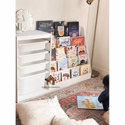 Sikka Toddler Rak Buku Montessori kombinasi Rak Laci (Plywood Anti Rayap)