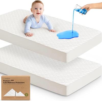 Amazon.com: 2-Pack Waterproof Crib Mattress Protector Cover Fitted - Quiet Baby Crib Mattress Pad Sheets, 52 x 28 Soft Quilted Cotton Baby Sheet, Mac