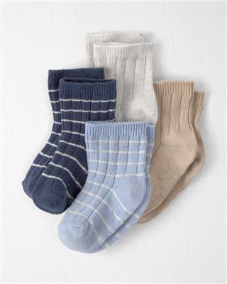 Baby 4-Pack Ankle Socks in Stripes Made with Organic Cotton - Little Planet | Carters