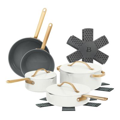 Free Shipping! Beautiful Ceramic Cookware Set with Strainer Lids White Icing - Walmart.com