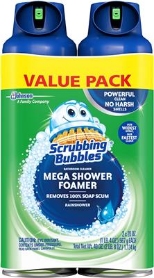 Amazon.com: Scrubbing Bubbles Mega Bathroom and Shower Foamer Aerosol, Rainshower Scent, 20oz (Pack of 2) : Health & Household