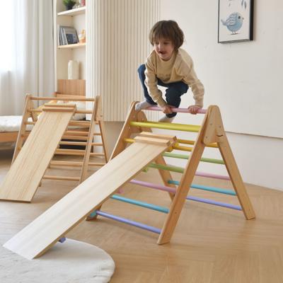 Pikler Triangle Ladder and Wooden Climber Slide | Avenlur
