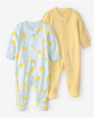 Baby Girl 2-Pack 2-Way Zip Cotton Sleeper | Carter’s Oshkosh Canada