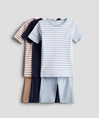 Light blue/striped 3-pack Snug Fit Cotton Pajamas for kids | H&M CA
