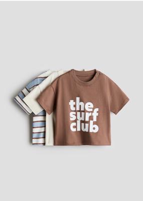 Brown/The Surf Club 3-Pack Cotton T-Shirts for kids | H&M CA
