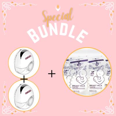 Bundle Deal - 2 x Hospital Grade Wearable Breast Pump & Breast Milk St| My Mom And Me
