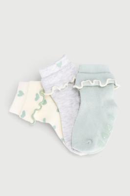 Baby Girls 3 Pack Cotton Print Socks - Sage – Edgars