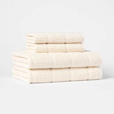 4pc Value Bathroom Towel Bundle Set (2 Bath + 2 Hand) Cream Solid - Threshold™ : Target