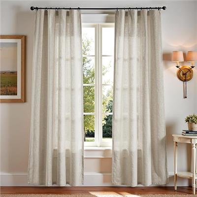 Amazon.com: jinchan Beige Linen Blend Curtains 96 Inches Length 2 Panels Floor to Ceiling Curtains for Bedroom Living Room, Semi Sheer 50 Inches Wide