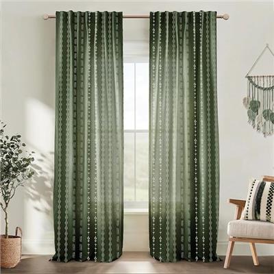 Amazon.com: Navy Blue 96 Inches Long Nursery Curtains Boy,Sheer Boho White Floral Striped Linen Nautical Curtains for Baby Living Room : Home & Kitche