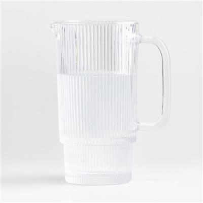 Atwell 52-oz. Ribbed Glass Pitcher   Reviews | Crate & Barrel