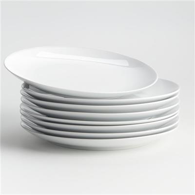 Aspen Porcelain Coupe Dinner Plates, Set of 8   Reviews | Crate & Barrel