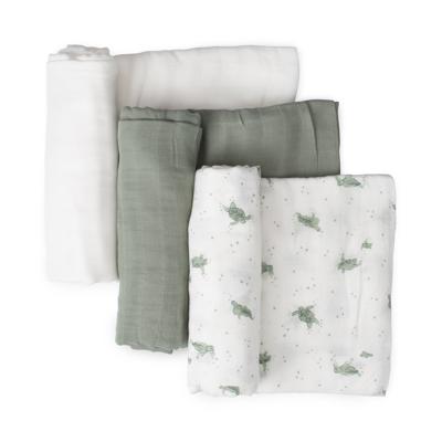Little Bamboo Muslin Wraps 3 Pack Turtle Bay | Baby Bunting AU