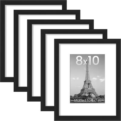Amazon.com - upsimples 8x10 Picture Frame Set of 5, Display Pictures 5x7 with Mat or 8 x 10 Without, Wall Gallery Photo Frames, Black