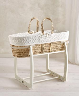 Moses Basket - White Cable Knit – Mamas & Papas UK