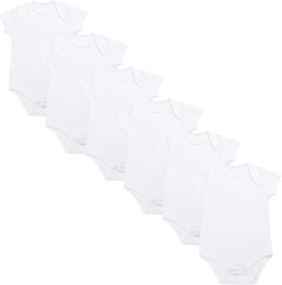 Baby Bodysuits Cotton 6 Pack Short Sleeve White Vests Tops Boy Girl (White 6 Pack, 0 Months) : Amazon.co.uk: Fashion