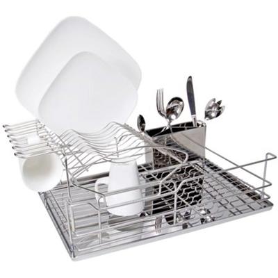 Benzer – Double Decker Stainless Steel Dishrack with Cutlery, Glass Drainer and Tray – Victorias Basement